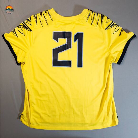 Nike Oregon Ducks Football Jersey Yellow Short Sleeve Pullover Boys Size 2XL - Picture 2 of 10